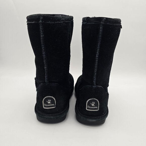 Bearpaw Emma Short Black Suede & Sheepskin Boots Womens Size 8 - Picture 3 of 9